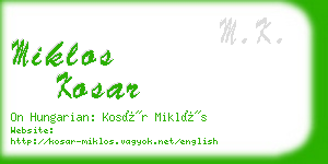 miklos kosar business card